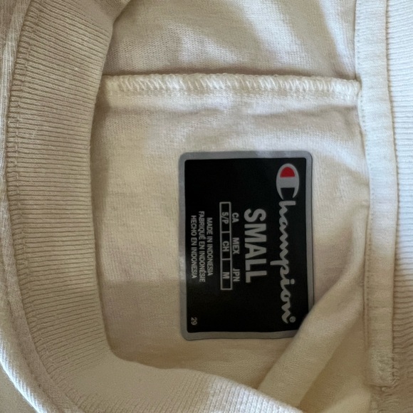 Champion Women's Cream Sweatshirt with Pink Logo - Picture 4 of 6